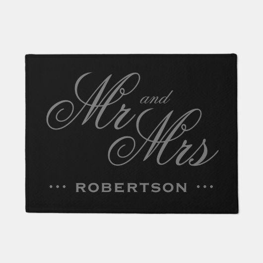 Paillasson Elégant M. et Mme doormat pour couple marié (Devant)