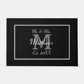 Paillasson Élégant M. et Mme Monogram Black Doormat (Devant)