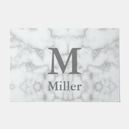 Paillasson Élégant Marbre blanc des Faux monogrammes (Devant)