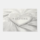 Paillasson Élégant mat Coeur crème blanche (Devant)