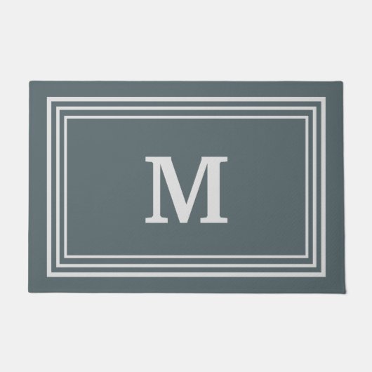 Paillasson Élégant mat Monogramme Gris (Devant)