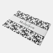 Paillasson Elégant modèle noir & blanc français Damask (Incliné)