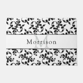 Paillasson Elégant modèle noir & blanc français Damask (Devant)