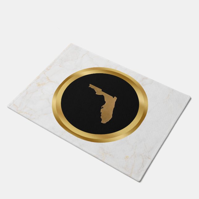 Paillasson Elegant Modern Chic Black and Gold Florida Theme  (Incliné)