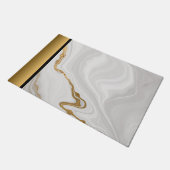 Paillasson Élégant moderne chic gris blanc Motif en marbre or (Incliné)