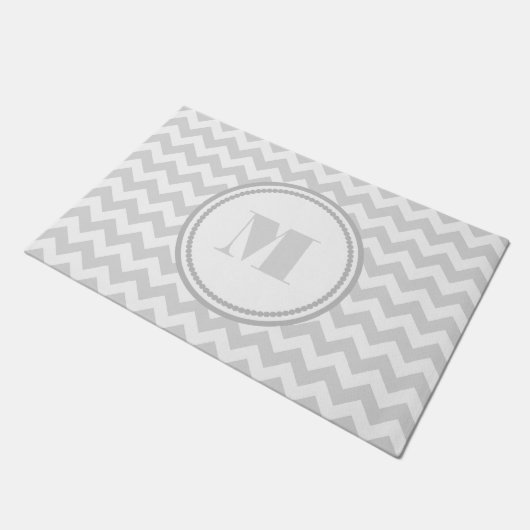 Paillasson Elégant Monogram Grey Chevron (Incliné)