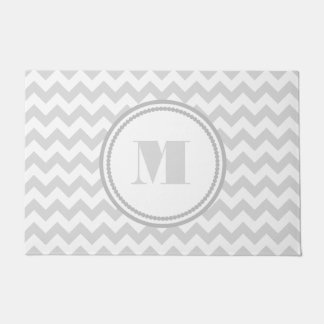 Paillasson Elégant Monogram Grey Chevron