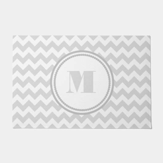 Paillasson Elégant Monogram Grey Chevron (Devant)