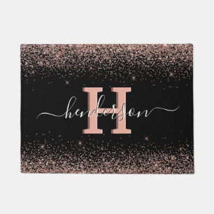 Paillasson Élégant Monogram Rose Gold