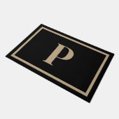 Paillasson Élégant Monogramme de bronzage noir Conception ini (Incliné)