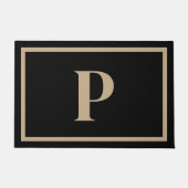 Paillasson Élégant Monogramme de bronzage noir Conception ini (Devant)