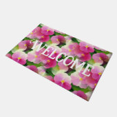 Paillasson Élégant Motif à fleurs rose et blanc Impatiens (Incliné)