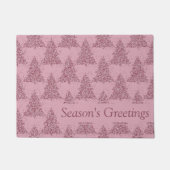 Paillasson Élégant Motif d'arbre | Dusty Mauve Rose Noël (Devant)