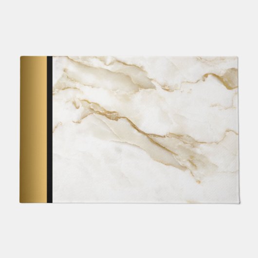 Paillasson Élégant Motif en marbre doré à la crème blanche mo (Devant)