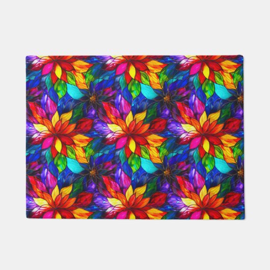 Paillasson Élégant Motif en verre à fond arc-en-ciel (Devant)
