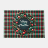 Paillasson Élégant Noël rouge et vert plaid (Devant)