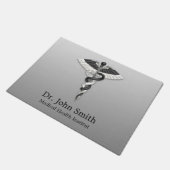 Paillasson Elégant Noir Blanc Caduceus Classy Noble Médicale (Incliné)
