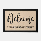 Paillasson Elégant nom de famille d'accueil neutre frontière (Devant)