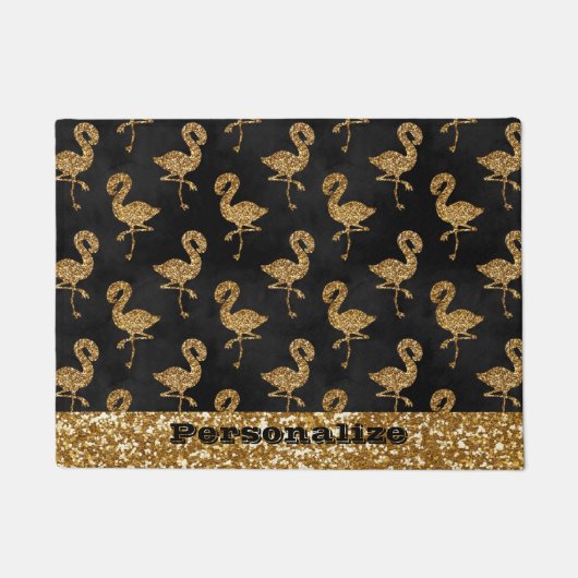 Paillasson Elégant Parties scintillant or Flamingo Pattern Sp (Devant)