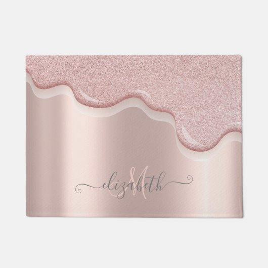 Paillasson Élégant Parties scintillant Rose Gold Drivers Mono (Devant)