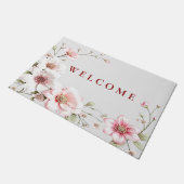 Paillasson Elegant Pink White Floral Doormat (Incliné)
