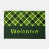 Paillasson Élégant Pois vert Pâte Monogramme Plaid Mat Porte  (Devant)