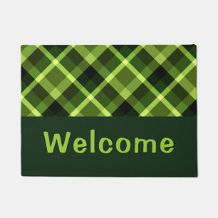 Paillasson Élégant Pois vert Pâte Monogramme Plaid Petite Por