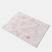 Paillasson Elégant Rose Blanc Or Oeil Soleil Lune Mandala (Incliné)