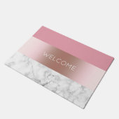 Paillasson Elégant rose chick moderne doré rose marbre (Incliné)