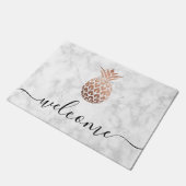 Paillasson Élégant rose en cuivre, ananas en marbre blanc (Incliné)
