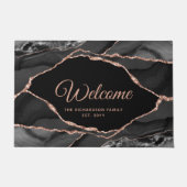 Paillasson Elégant Rose noir Parties scintillant or Agate Per (Devant)