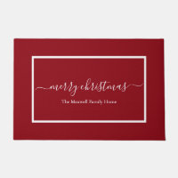 Élégant rouge nom de famille joyeux Noël