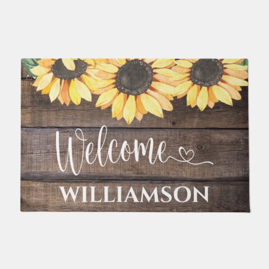 Paillasson Elégant Rustic Tournesol Famille Accueil (Devant)