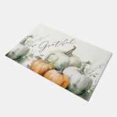 Paillasson Élégant Script Grateful Automne Rustique Citrouill (Incliné)