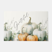 Paillasson Élégant Script Grateful Automne Rustique Citrouill (Devant)
