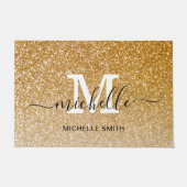 Paillasson Elegant Script personnalisable Monogramme Nom Or (Devant)