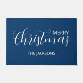 Paillasson Élégant Simple Nettoyage Minuit Bleu Noël (Devant)