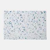 Paillasson Elégant Terrazzo Turquoise bleu vert blanc gris ré (Devant)