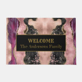 Paillasson Élégant violet rose Agate Accueil Personnalisé (Devant)