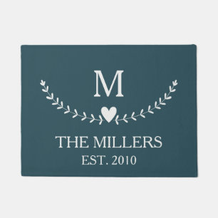 Paillasson Elégante couronne vintage avec décoration de coeur