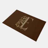 Paillasson Élégante entrée Monogramme E Initiale sur Brown (Incliné)