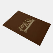 Paillasson Élégante entrée Monogramme I Initiale sur Brown (Incliné)