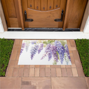 Paillasson Elégante glycine d'aquarelle violette florale