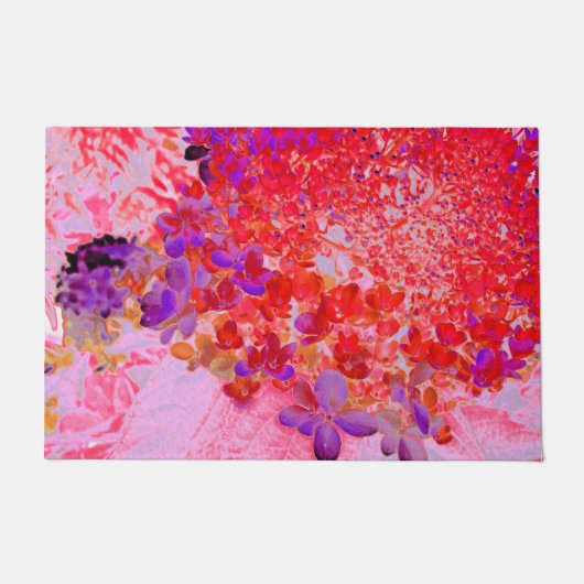 Paillasson Élégante Hydrangée violette et orange Limelight (Devant)