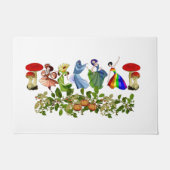 Paillasson Élégante Jolie Danseuse Filles Champignons Citroui (Devant)