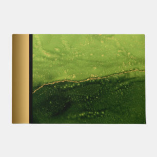 Paillasson Élégante Motif moderne chic vert et or marbre