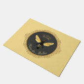 Paillasson Elégante Reine d'Abeille gris or jaune (Incliné)