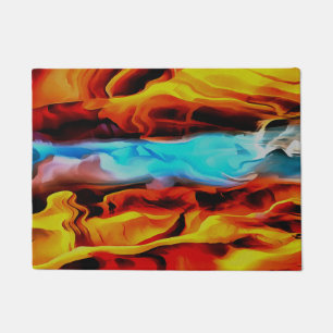 Paillasson Eléments Chauds Et Froids Acrylique Verser Abstrai