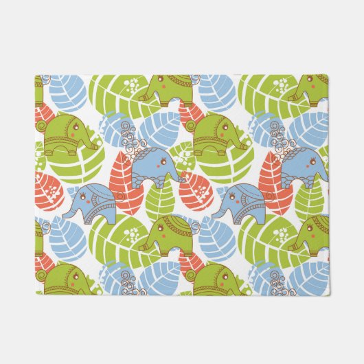 Paillasson Eléphants colorés de la jungle (Devant)