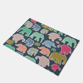 Paillasson Eléphants Colorés, Motif Des Eléphants, Zigzag (Incliné)